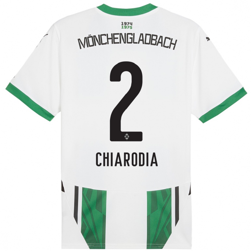 Men Football Fabio Chiarodia #2 White Green Home Jersey 2024/25 T-Shirt Australia