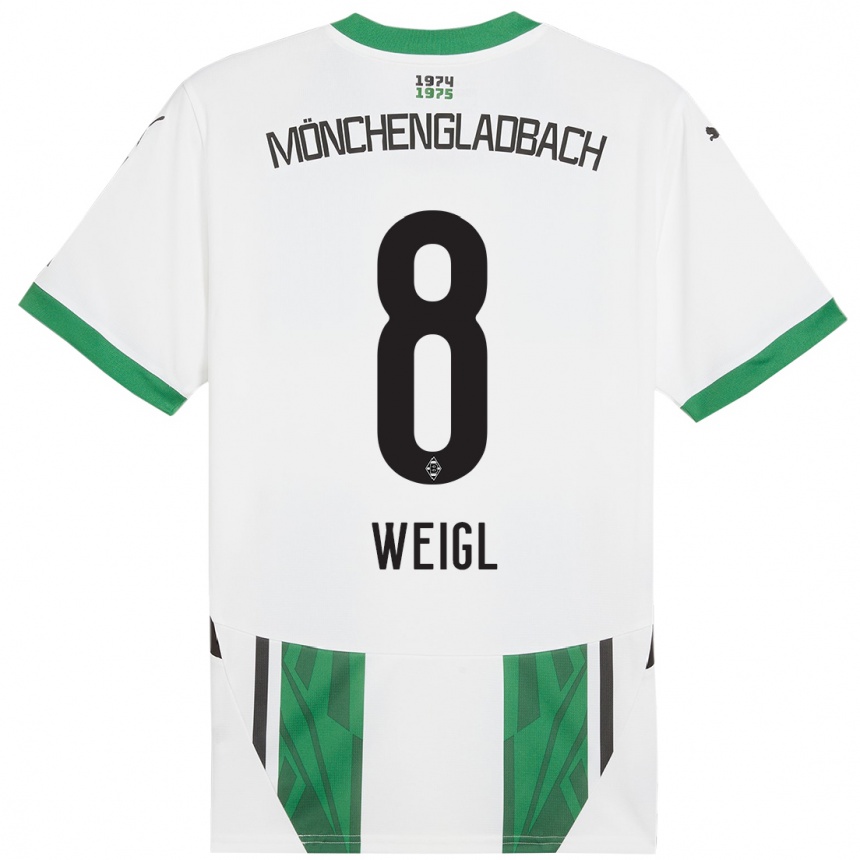 Men Football Julian Weigl #8 White Green Home Jersey 2024/25 T-Shirt Australia