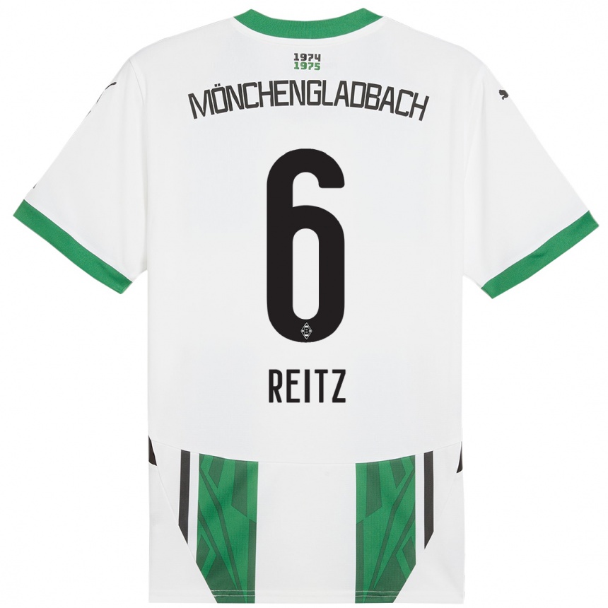 Men Football Tony Reitz #6 White Green Home Jersey 2024/25 T-Shirt Australia