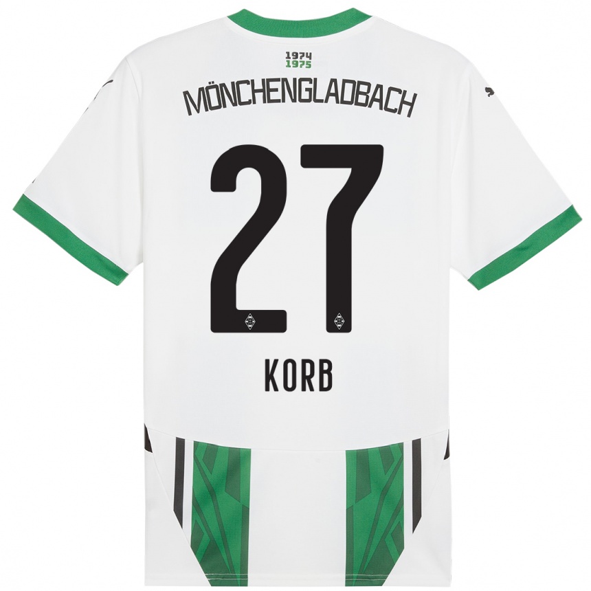 Men Football Julian Korb #27 White Green Home Jersey 2024/25 T-Shirt Australia