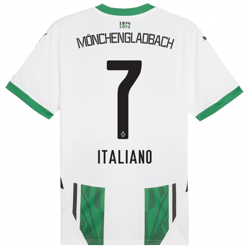 Men Football Jacob Italiano #7 White Green Home Jersey 2024/25 T-Shirt Australia