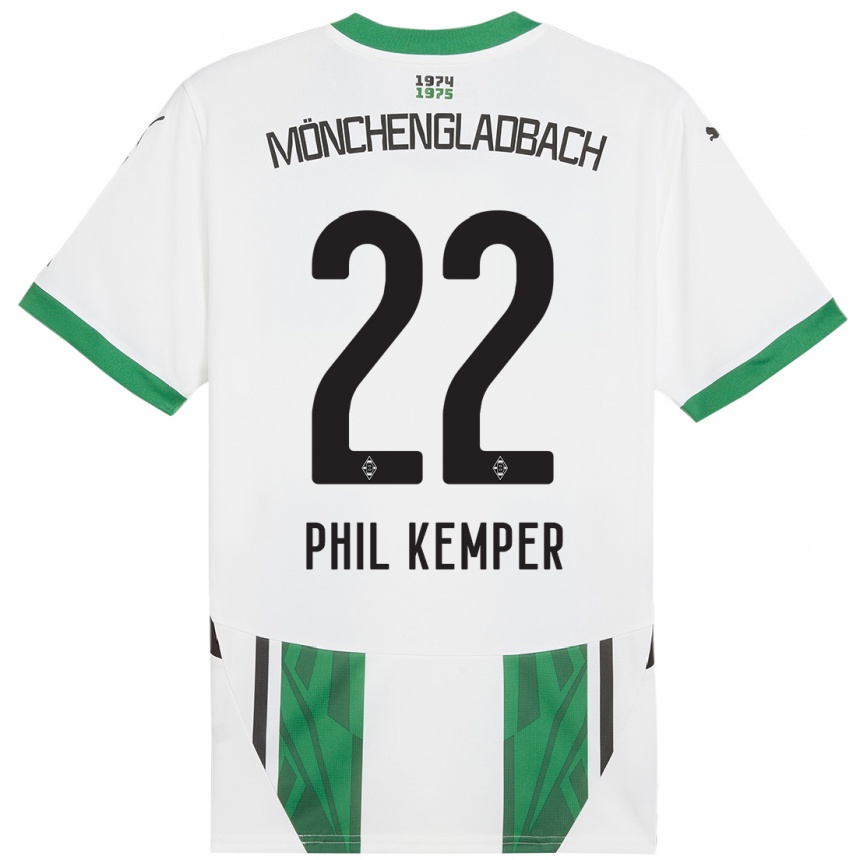 Men Football Phil Kemper #22 White Green Home Jersey 2024/25 T-Shirt Australia