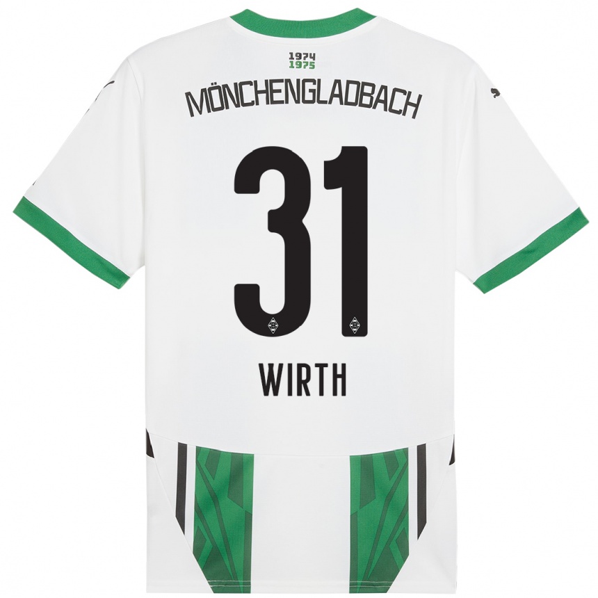 Men Football Linus Wirth #31 White Green Home Jersey 2024/25 T-Shirt Australia