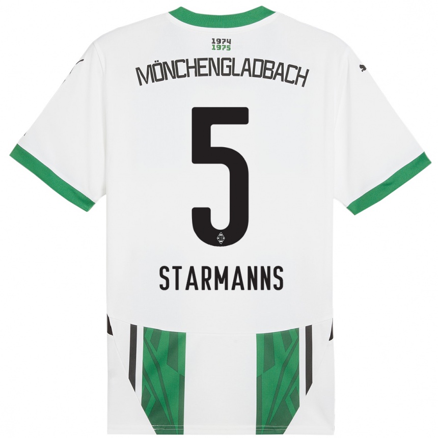 Men Football Sandra Starmanns #5 White Green Home Jersey 2024/25 T-Shirt Australia