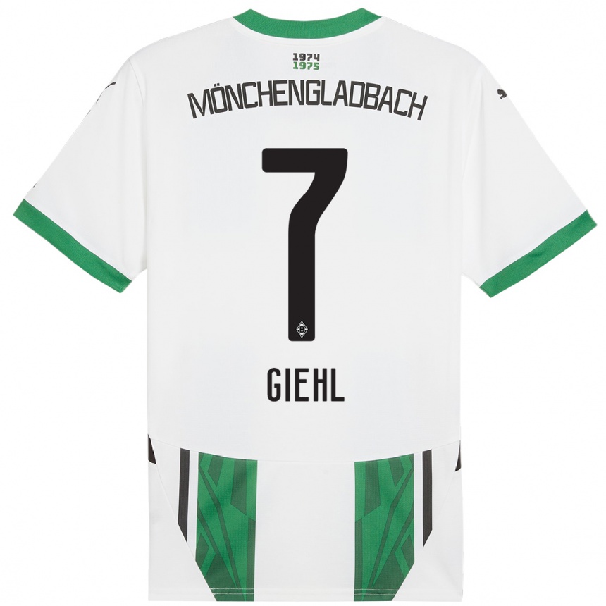 Men Football Madita Giehl #7 White Green Home Jersey 2024/25 T-Shirt Australia