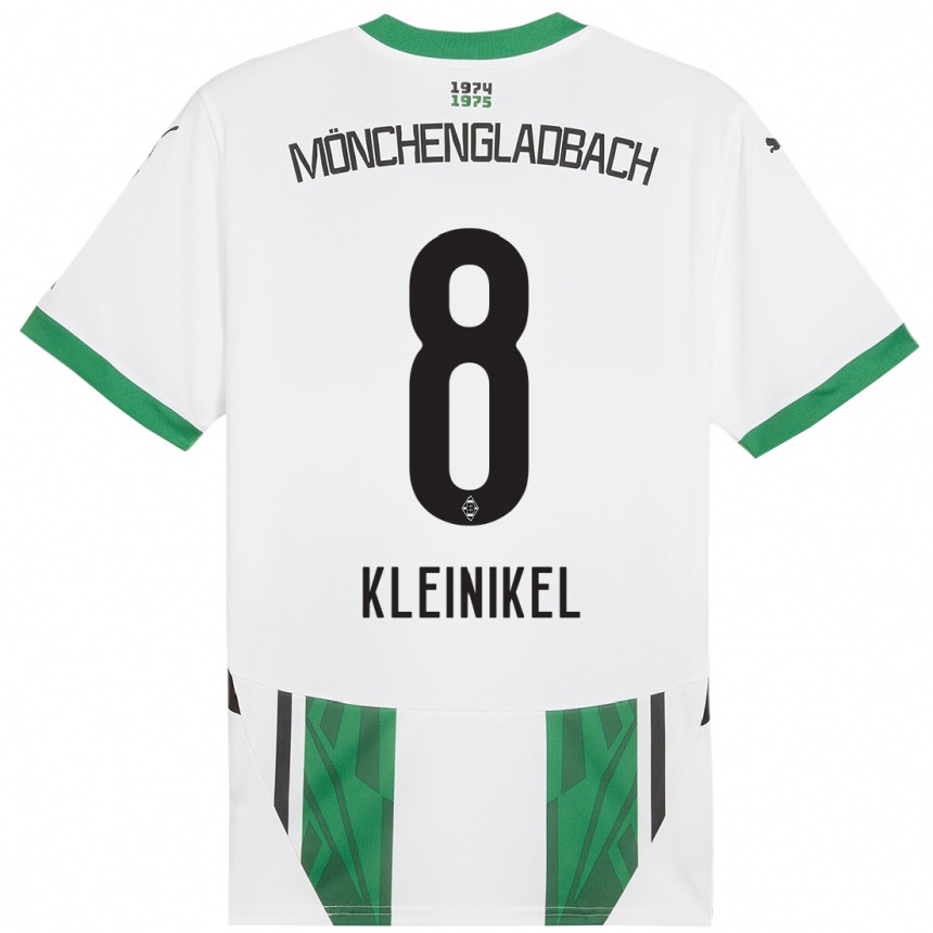 Men Football Nadja Kleinikel #8 White Green Home Jersey 2024/25 T-Shirt Australia