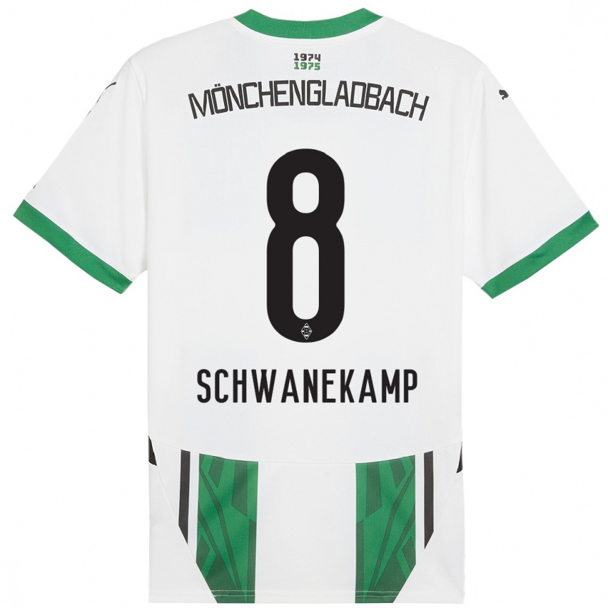 Men Football Jana Schwanekamp #8 White Green Home Jersey 2024/25 T-Shirt Australia