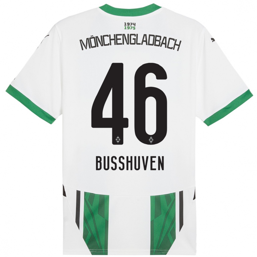 Men Football Alina Busshuven #46 White Green Home Jersey 2024/25 T-Shirt Australia