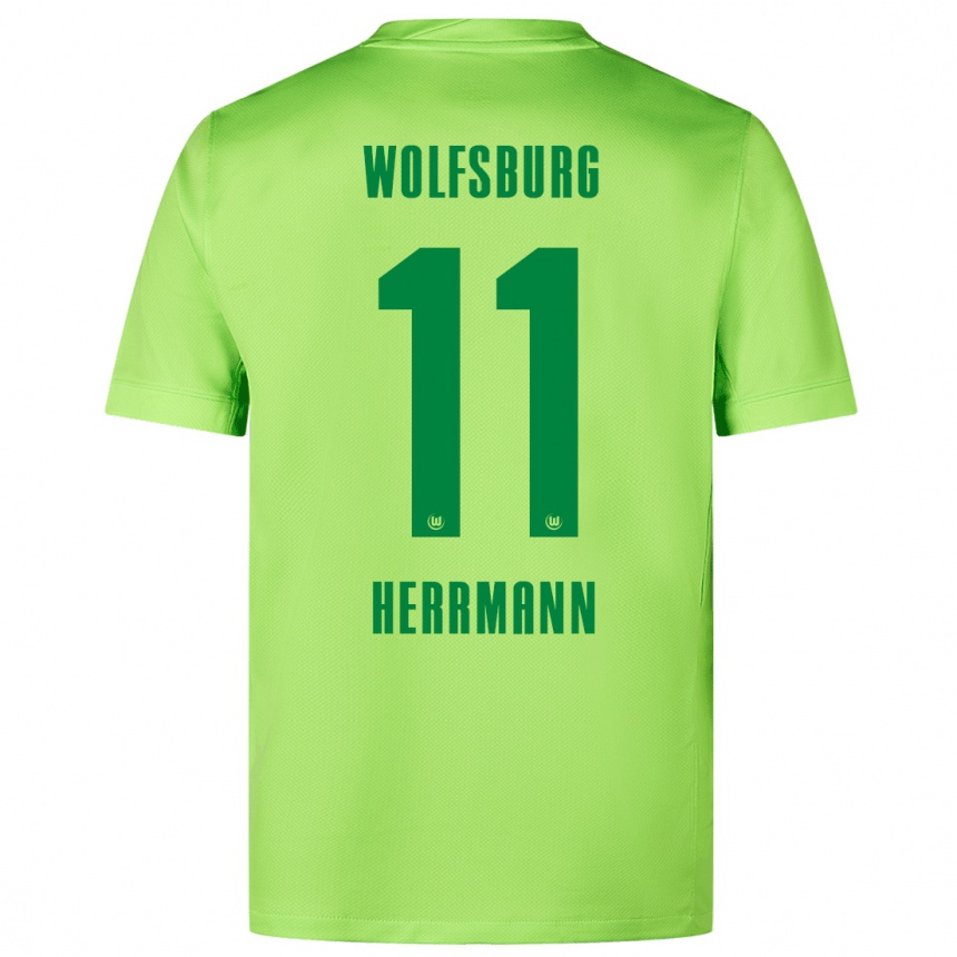 Men Football Max Herrmann #11 Fluorescent Green Home Jersey 2024/25 T-Shirt Australia