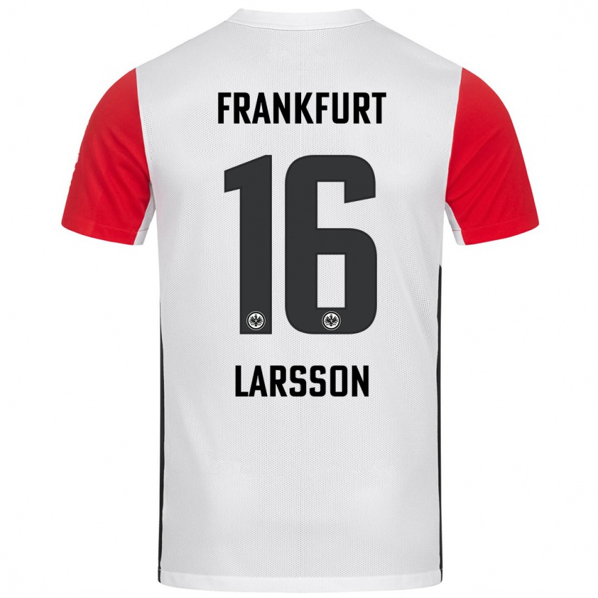 Men Football Hugo Larsson #16 White Red Home Jersey 2024/25 T-Shirt Australia