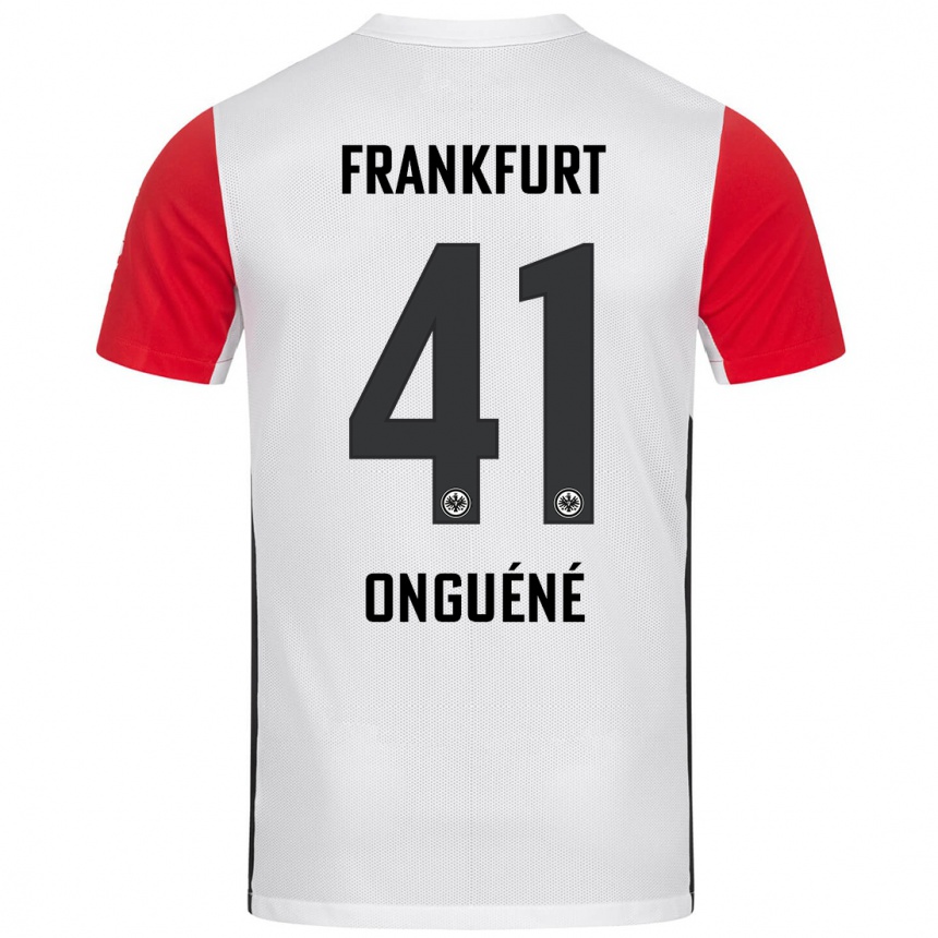 Men Football Jérôme Onguéné #41 White Red Home Jersey 2024/25 T-Shirt Australia