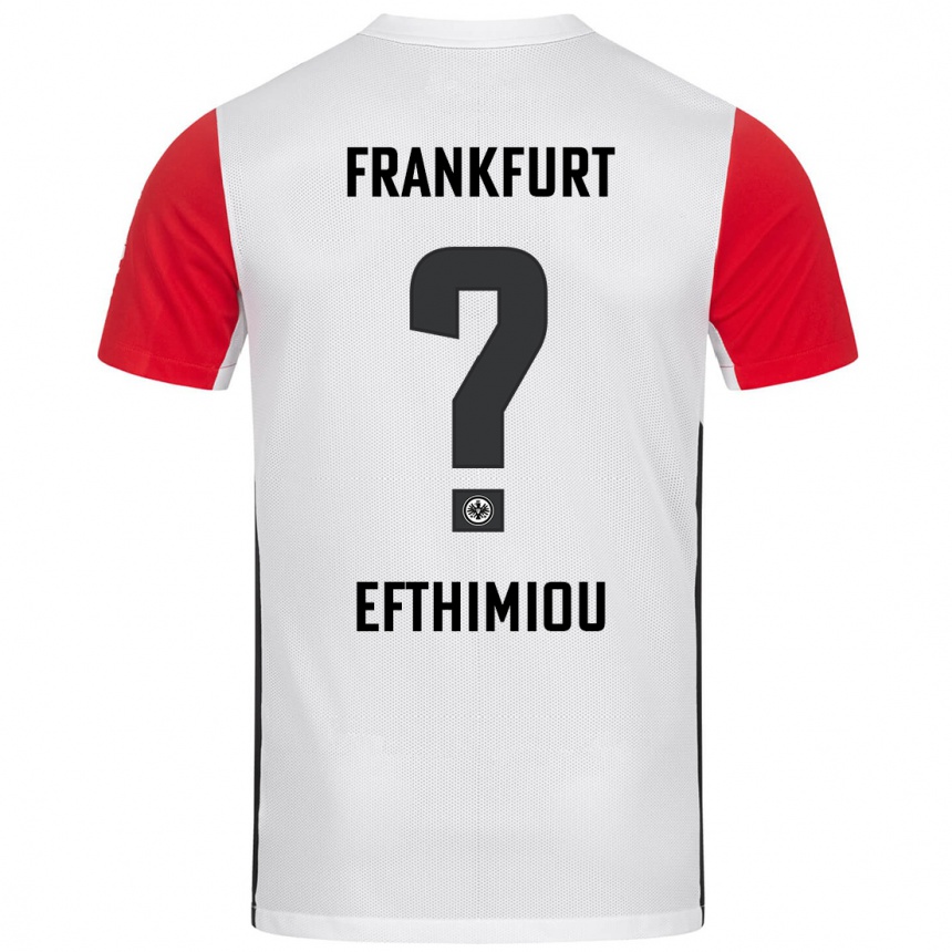 Men Football Sissis Efthimiou #0 White Red Home Jersey 2024/25 T-Shirt Australia