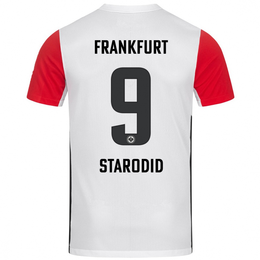 Men Football Daniel Starodid #9 White Red Home Jersey 2024/25 T-Shirt Australia