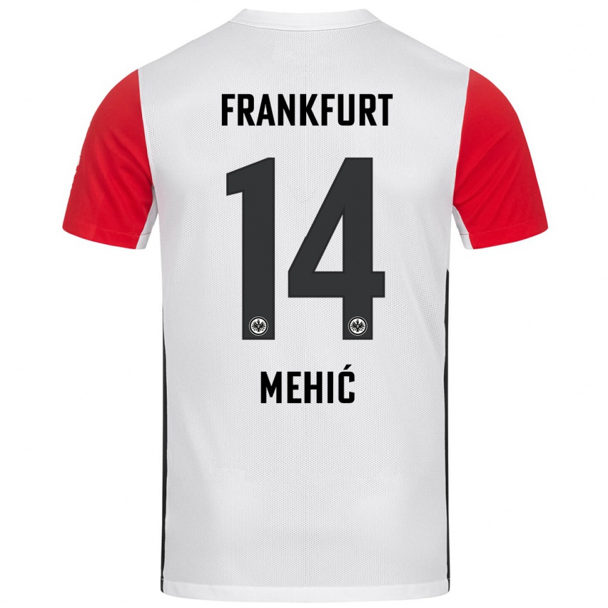 Men Football Liam Mehić #14 White Red Home Jersey 2024/25 T-Shirt Australia