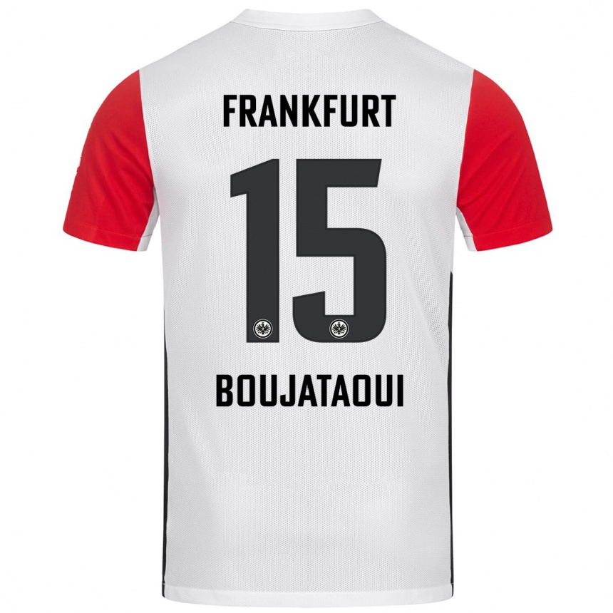 Men Football Tarik Boujataoui #15 White Red Home Jersey 2024/25 T-Shirt Australia