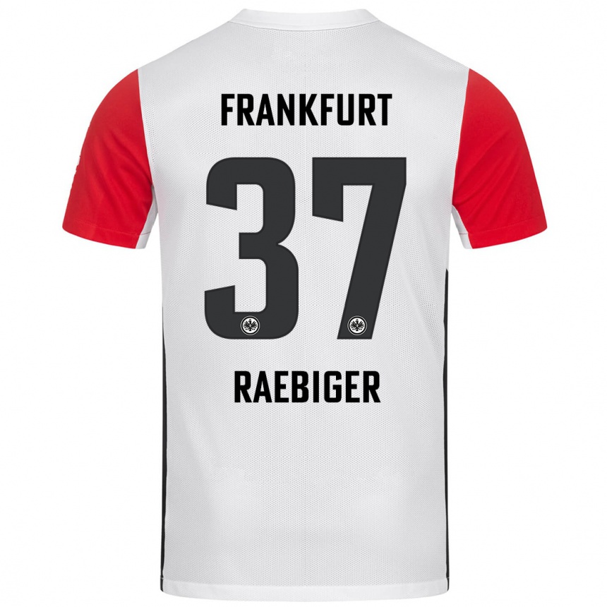 Men Football Sidney Raebiger #37 White Red Home Jersey 2024/25 T-Shirt Australia