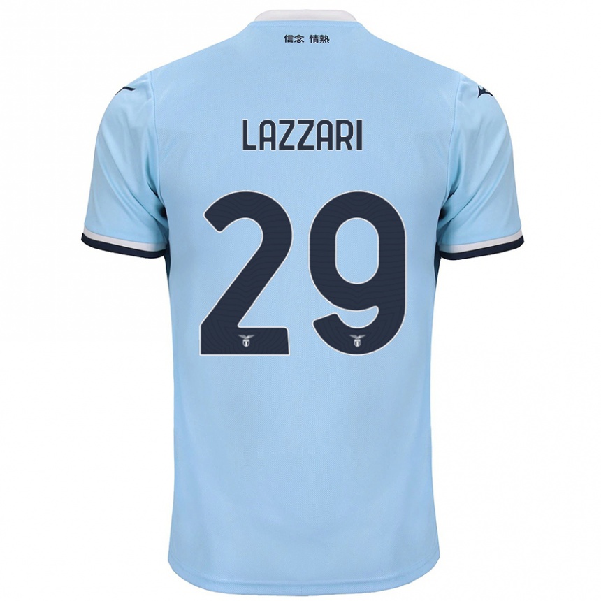 Men Football Manuel Lazzari #29 Blue Home Jersey 2024/25 T-Shirt Australia