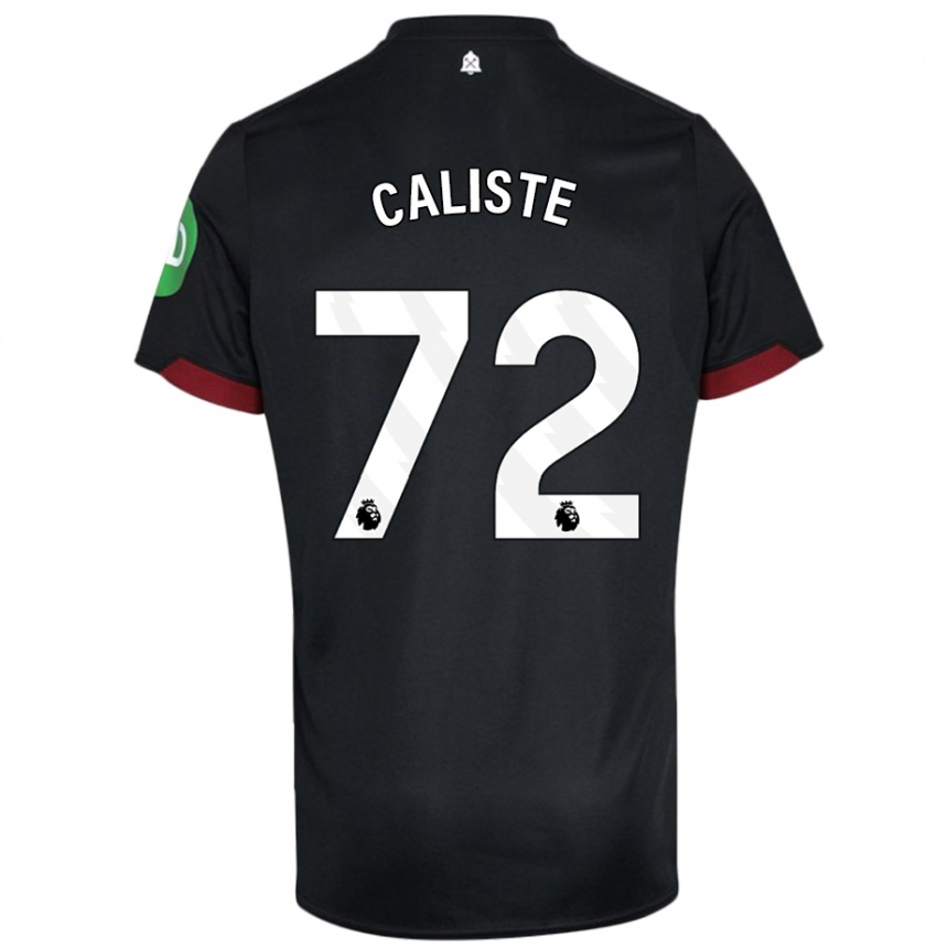 Men Football Gabriel Caliste #72 Black White Away Jersey 2024/25 T-Shirt Australia