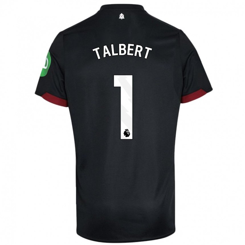 Men Football Katelin Talbert #1 Black White Away Jersey 2024/25 T-Shirt Australia