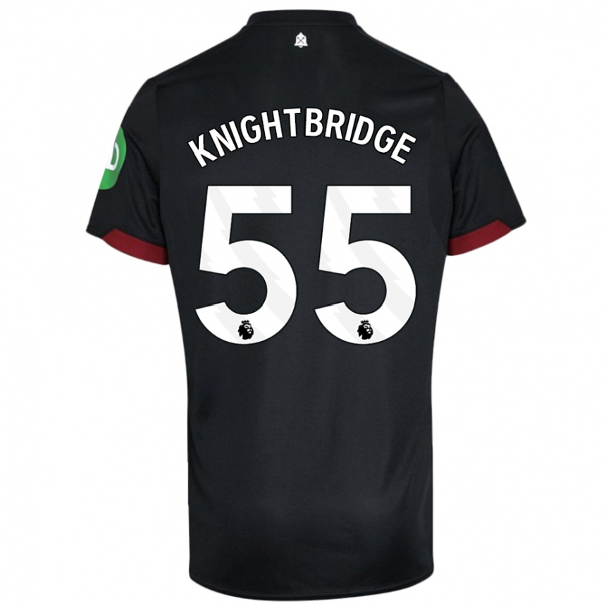 Men Football Jacob Knightbridge #55 Black White Away Jersey 2024/25 T-Shirt Australia