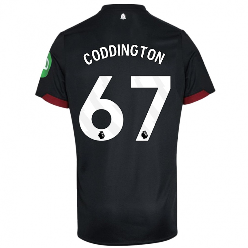 Men Football Remy Coddington #67 Black White Away Jersey 2024/25 T-Shirt Australia