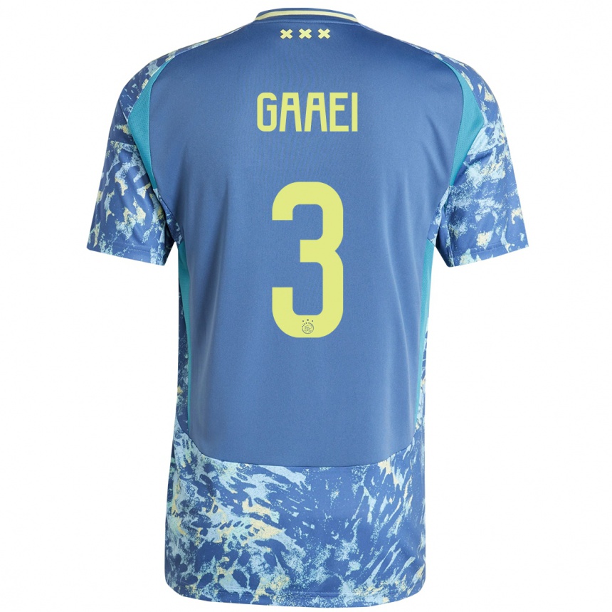 Men Football Anton Gaaei #3 Grey Blue Yellow Away Jersey 2024/25 T-Shirt Australia