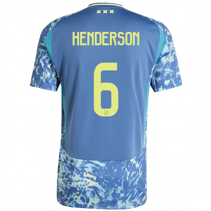 Men Football Jordan Henderson #6 Grey Blue Yellow Away Jersey 2024/25 T-Shirt Australia