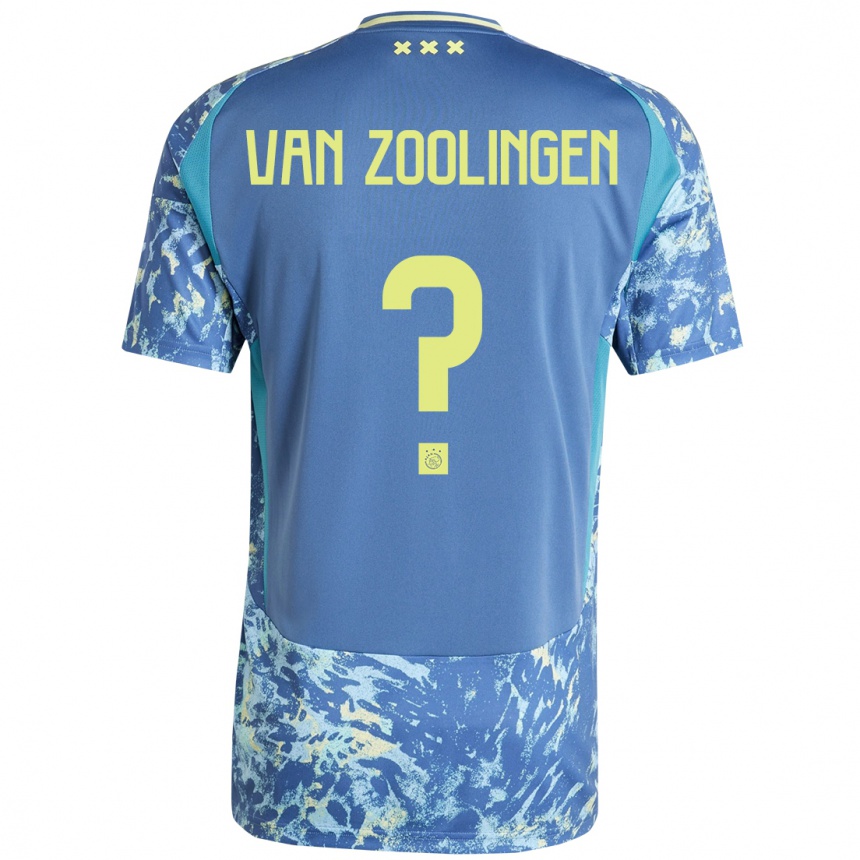 Men Football Glenn Van Zoolingen #0 Grey Blue Yellow Away Jersey 2024/25 T-Shirt Australia