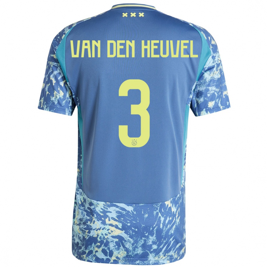 Men Football Nino Van Den Heuvel #3 Grey Blue Yellow Away Jersey 2024/25 T-Shirt Australia