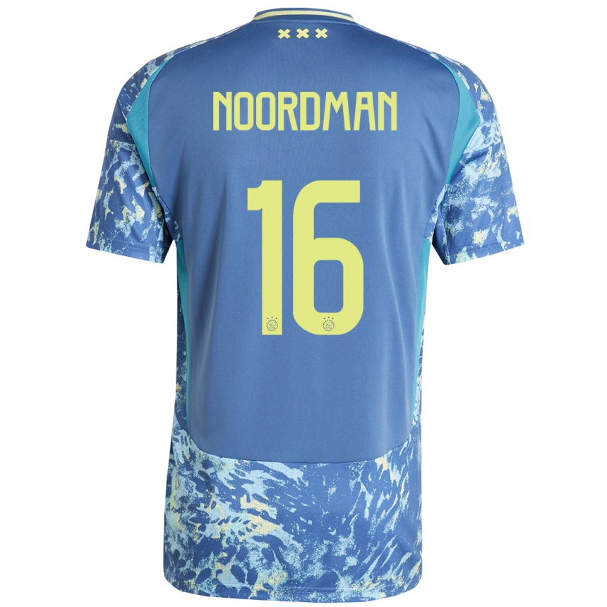 Men Football Danique Noordman #16 Grey Blue Yellow Away Jersey 2024/25 T-Shirt Australia