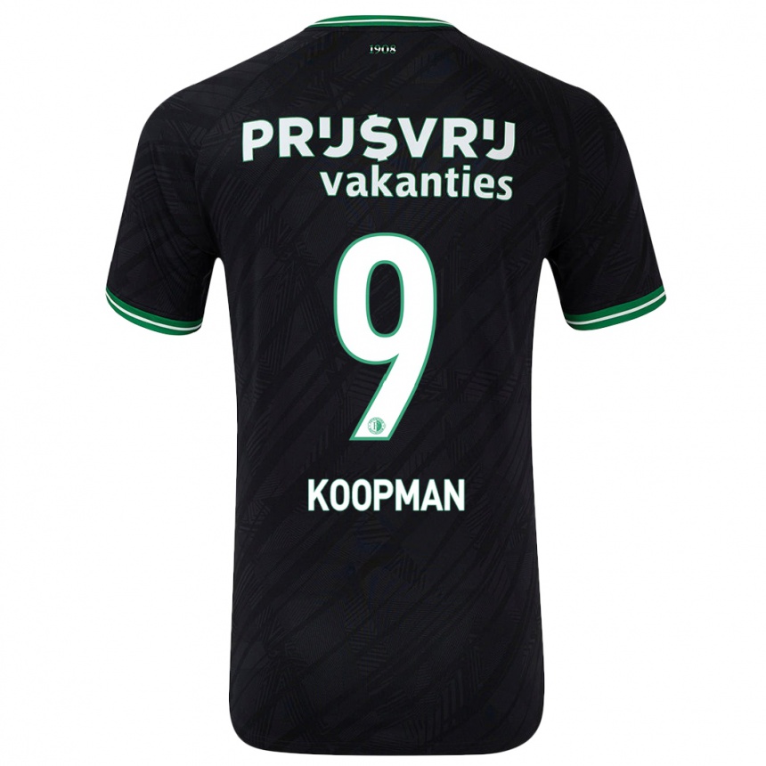 Men Football Sanne Koopman #9 Black Green Away Jersey 2024/25 T-Shirt Australia