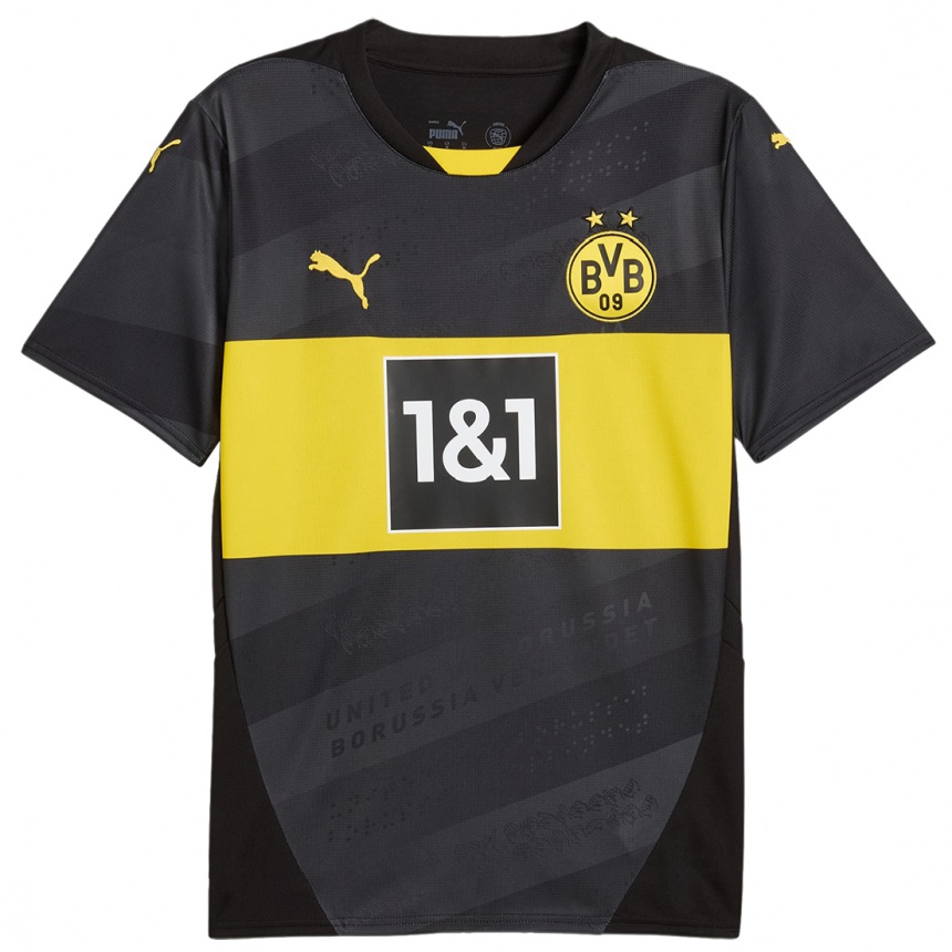 Men Football Rafael Lubach #8 Black Yellow Away Jersey 2024/25 T-Shirt Australia