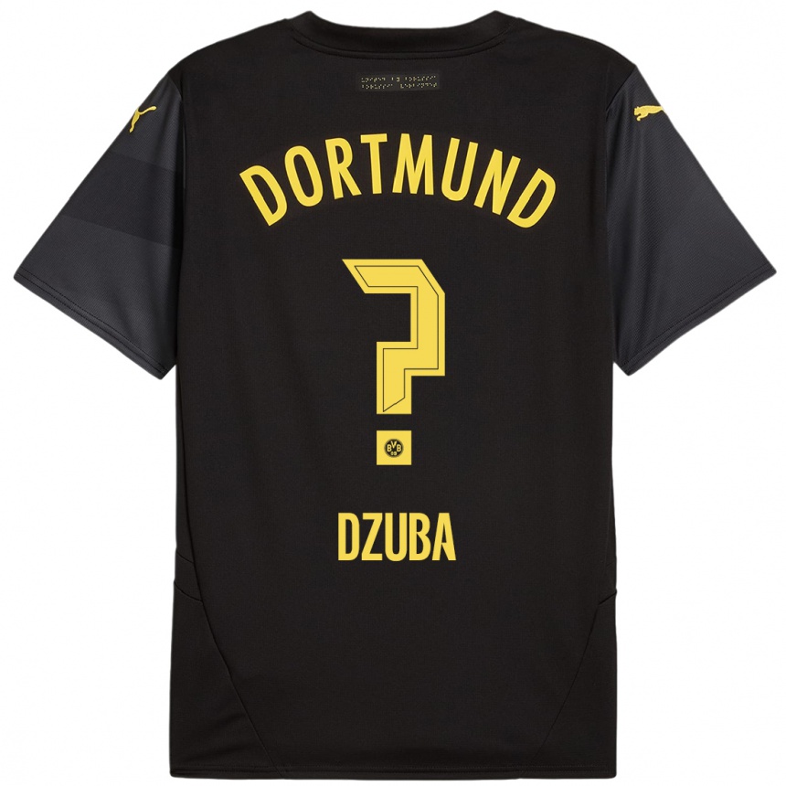 Men Football Fabian Dzuba #0 Black Yellow Away Jersey 2024/25 T-Shirt Australia