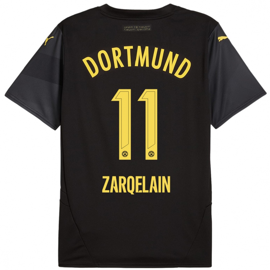 Men Football Fadi Zarqelain #11 Black Yellow Away Jersey 2024/25 T-Shirt Australia