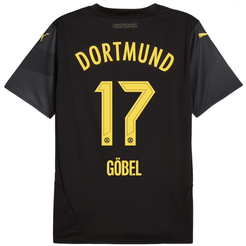 Men Football Patrick Göbel #17 Black Yellow Away Jersey 2024/25 T-Shirt Australia