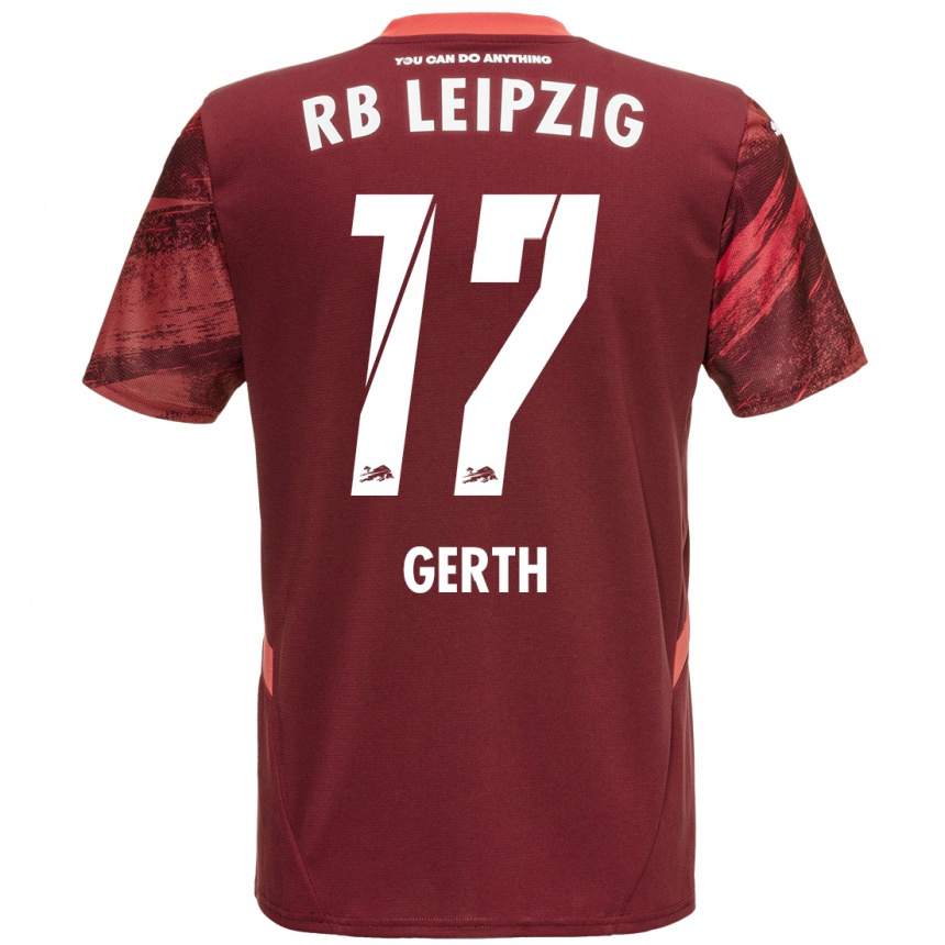 Men Football Amos Gerth #17 Burgundy Away Jersey 2024/25 T-Shirt Australia