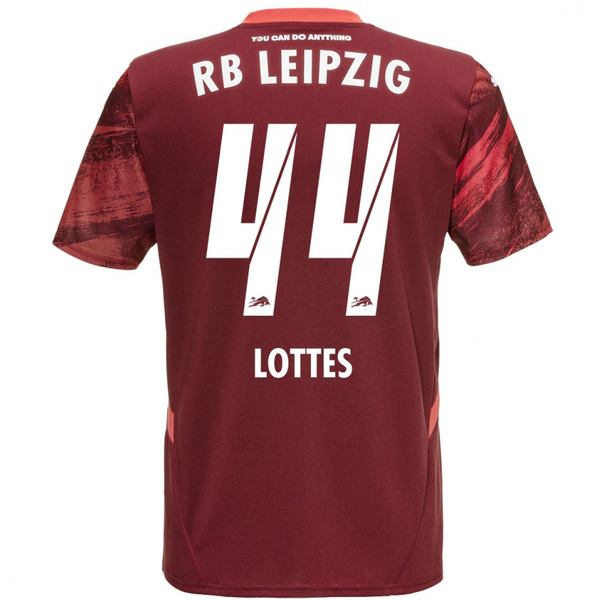 Men Football Benjamin Lottes #44 Burgundy Away Jersey 2024/25 T-Shirt Australia