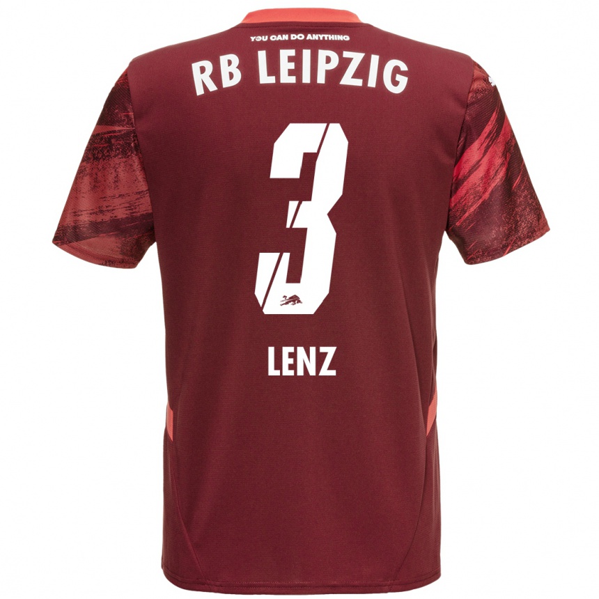 Men Football Christopher Lenz #3 Burgundy Away Jersey 2024/25 T-Shirt Australia