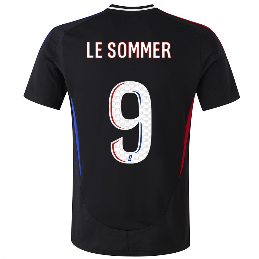 Men Football Eugenie Le Sommer #9 Black Away Jersey 2024/25 T-Shirt Australia