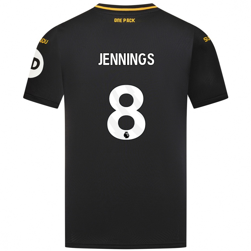 Men Football Shannie Jennings #8 Black Away Jersey 2024/25 T-Shirt Australia