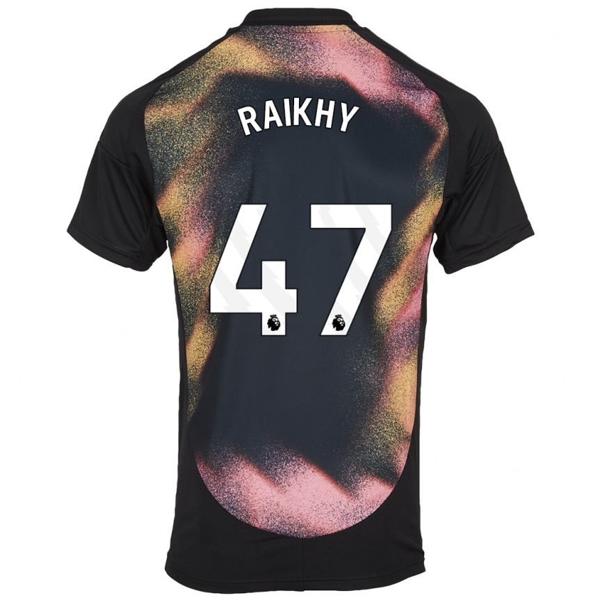 Men Football Arjan Raikhy #47 Black White Away Jersey 2024/25 T-Shirt Australia