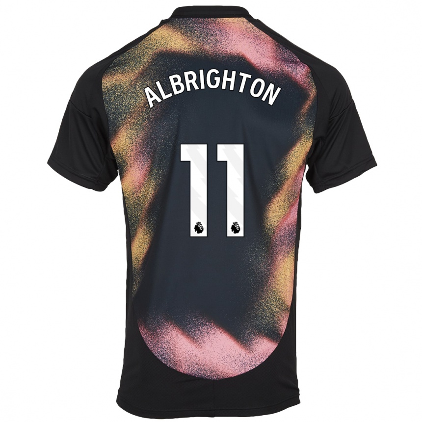 Men Football Marc Albrighton #11 Black White Away Jersey 2024/25 T-Shirt Australia