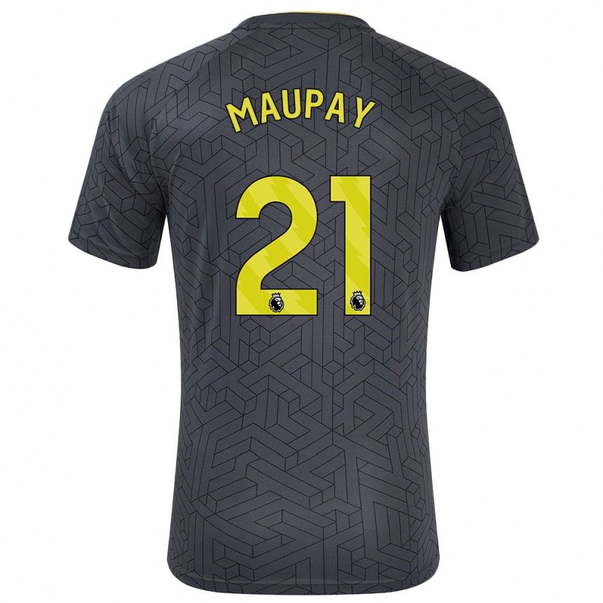 Men Football Neal Maupay #21 Black Yellow Away Jersey 2024/25 T-Shirt Australia