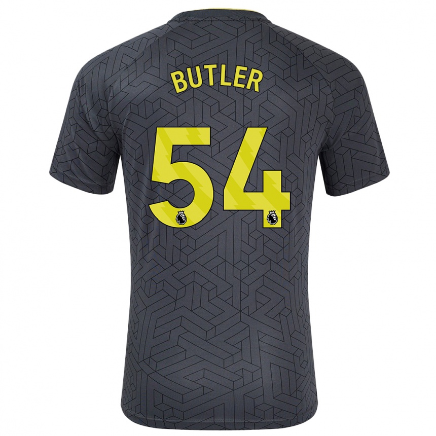 Men Football Jack Butler #54 Black Yellow Away Jersey 2024/25 T-Shirt Australia