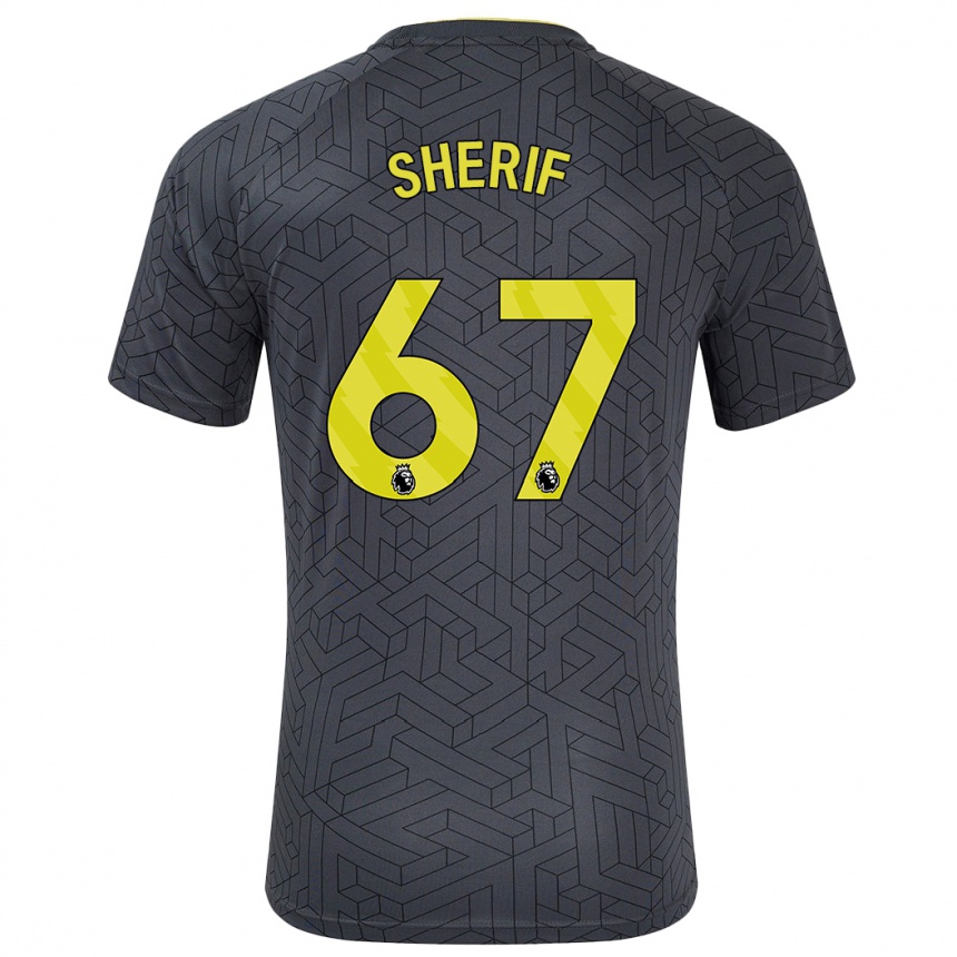 Men Football Martin Sherif #67 Black Yellow Away Jersey 2024/25 T-Shirt Australia