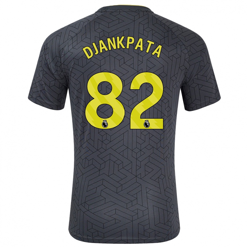 Men Football Halid Djankpata #82 Black Yellow Away Jersey 2024/25 T-Shirt Australia