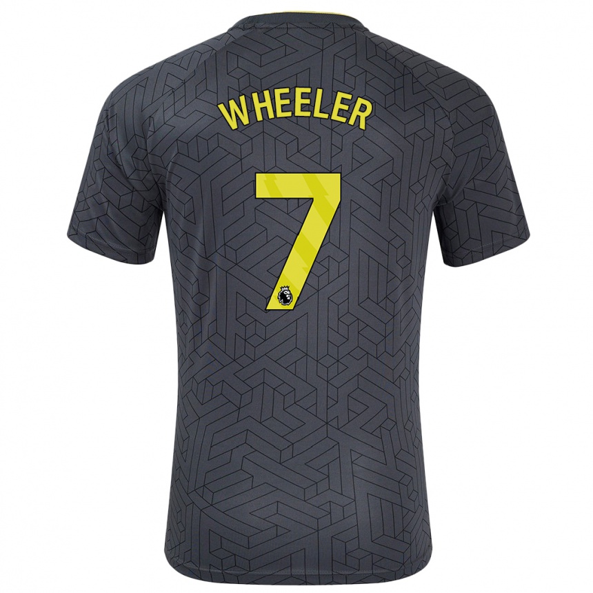 Men Football Clare Wheeler #7 Black Yellow Away Jersey 2024/25 T-Shirt Australia