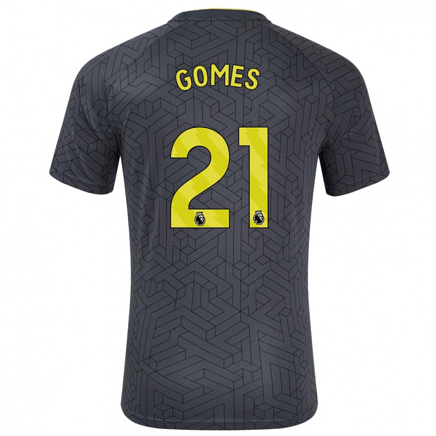 Men Football André Gomes #21 Black Yellow Away Jersey 2024/25 T-Shirt Australia