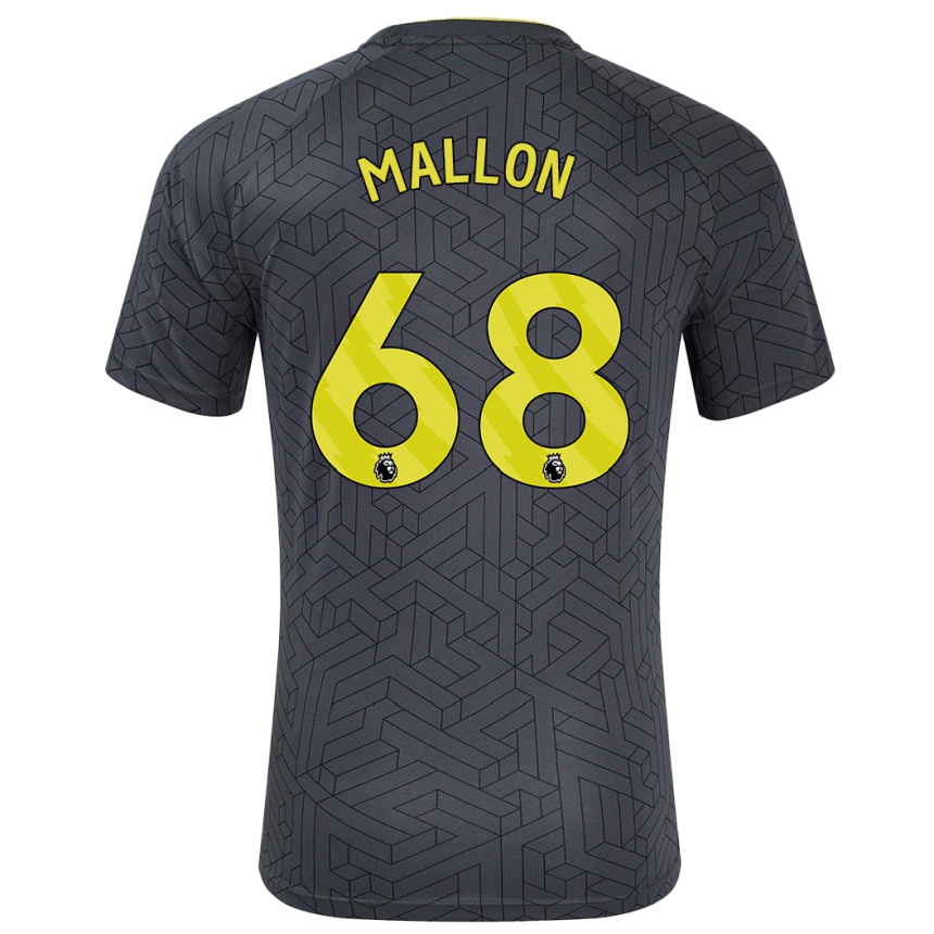 Men Football Mathew Mallon #68 Black Yellow Away Jersey 2024/25 T-Shirt Australia