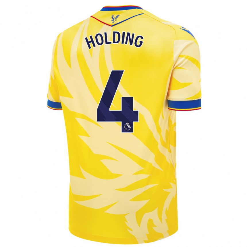 Men Football Rob Holding #4 Yellow Away Jersey 2024/25 T-Shirt Australia